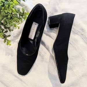 Vintage Bandolino | Square Toe Block Heel Pump - Black, Size 8.5